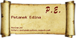 Petanek Edina névjegykártya